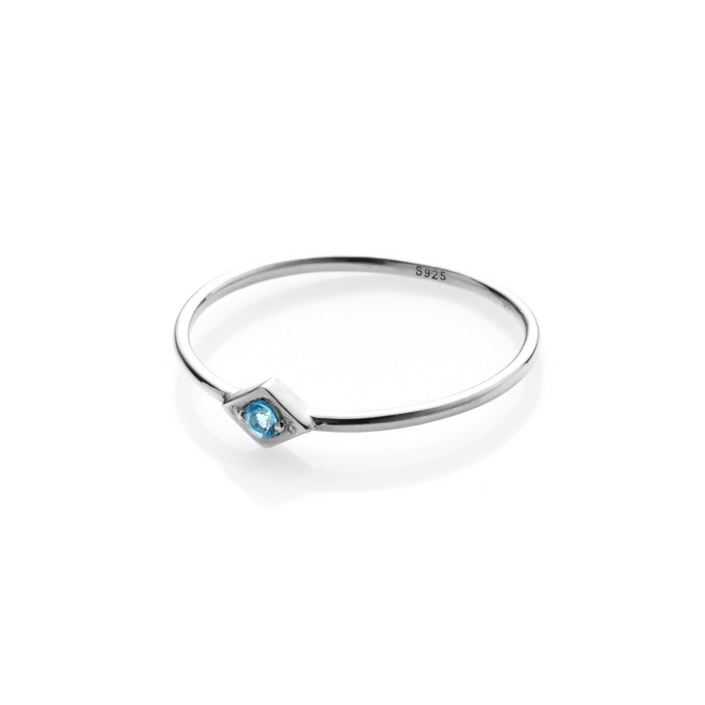 Silk & Steel Keepsake Blue Topaz Silver Ring