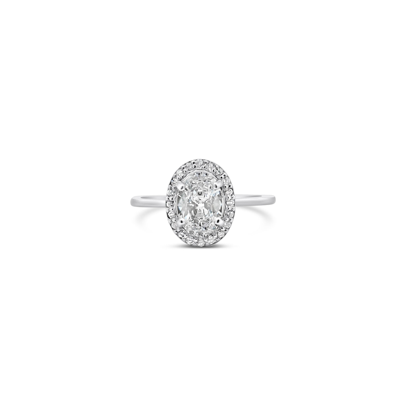 Promise 'Realm' Oval Halo CZ Ring