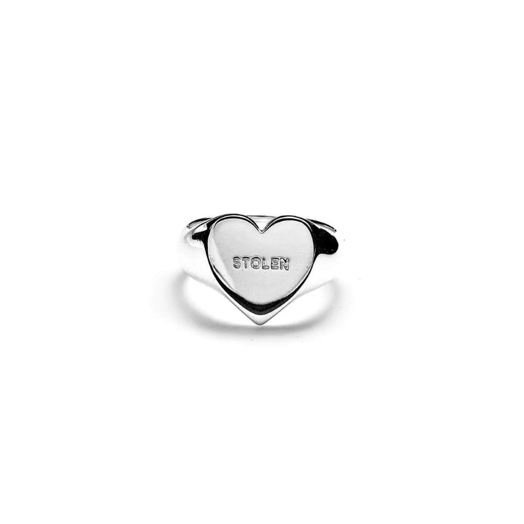 SGC Stolen Heart Stg Silver Signet Ring (S)