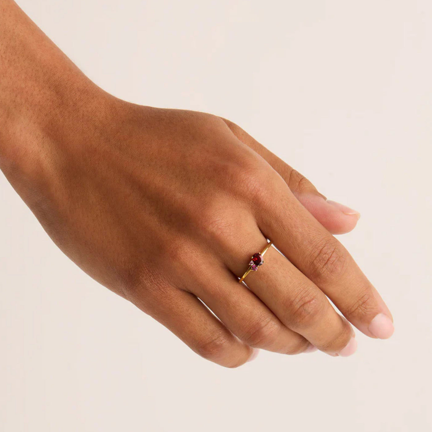 By Charlotte | Birthstone | Garnet | January | Gold Vermeil | Size P