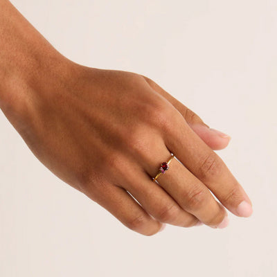 By Charlotte | Birthstone | Garnet | January | Gold Vermeil | Size P