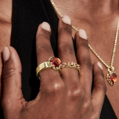 Stolen Girlfriends Club Halo Cluster Citrine Ring | YGP