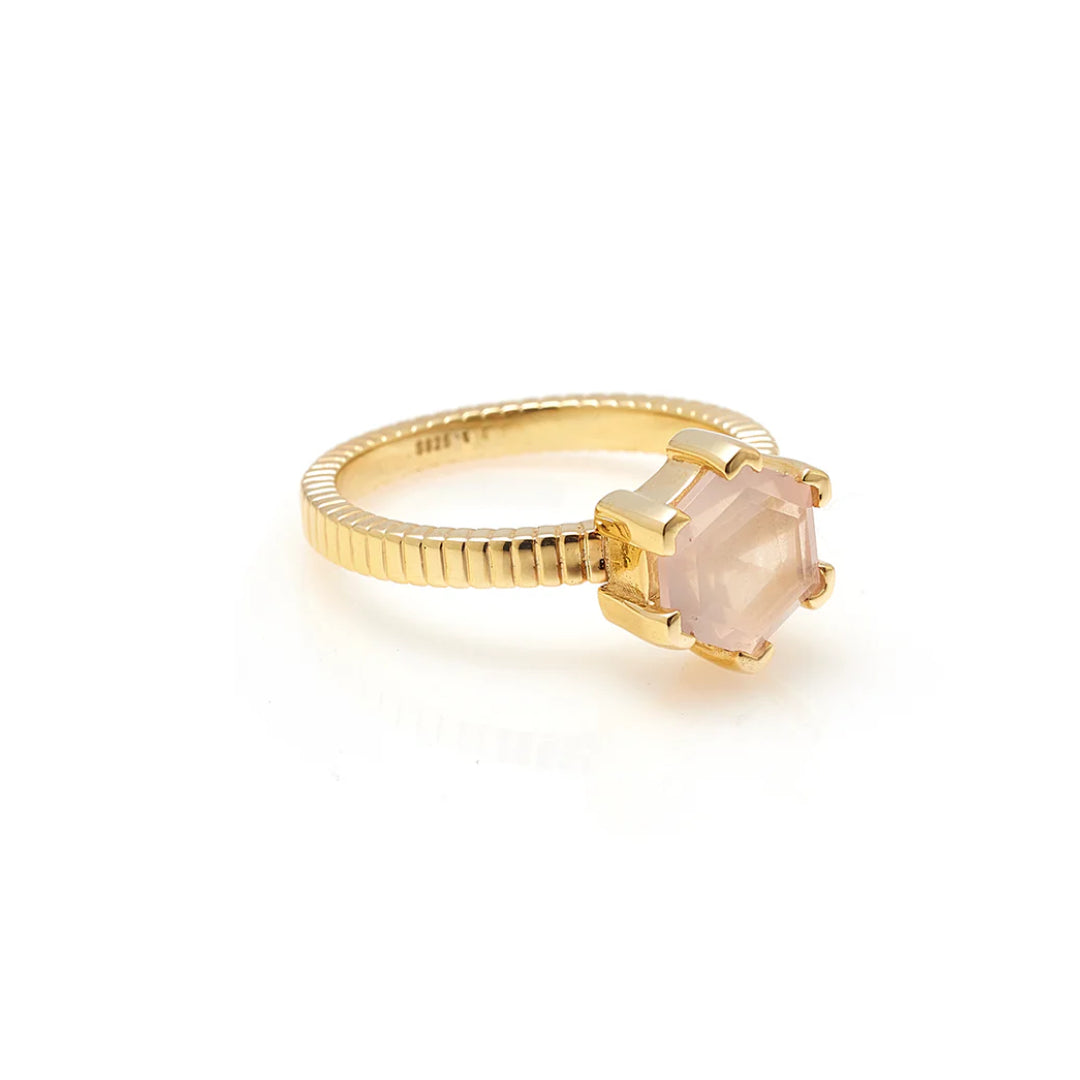 Silk & Steel | Harmony Rose Quartz | Ring | YGP