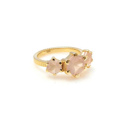 Silk & Steel | Trinity Rose Quartz | Ring | YGP