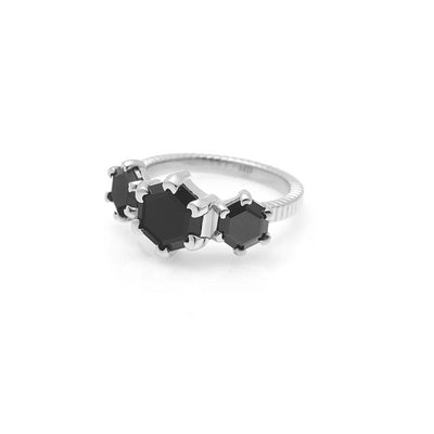 Silk & Steel | Trinity Black Spinel | Ring | Stg