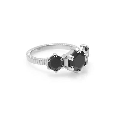Silk & Steel | Trinity Black Spinel | Ring | Stg