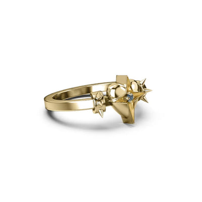 Stolen Girlfriends Club Celestial Heart Ring Gold Plated | Size N