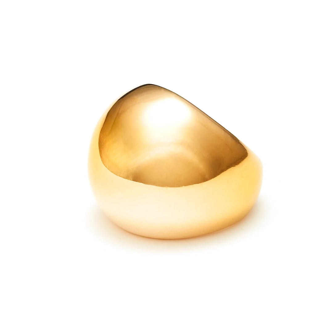 Silk & Steel Dome Ring Gold