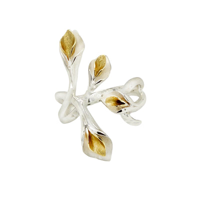 "Bloom" Bitone Entwined Floral Ring