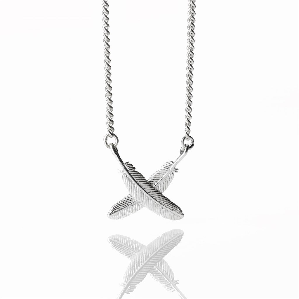 Boh Runga Feather Kisses Pendant | Silver