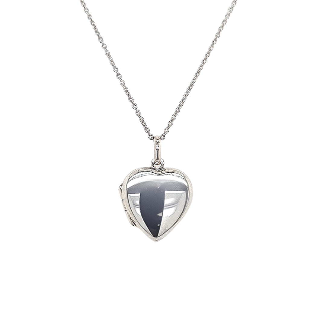 Celesti 'Kindle' Silver Heart Locket Necklace