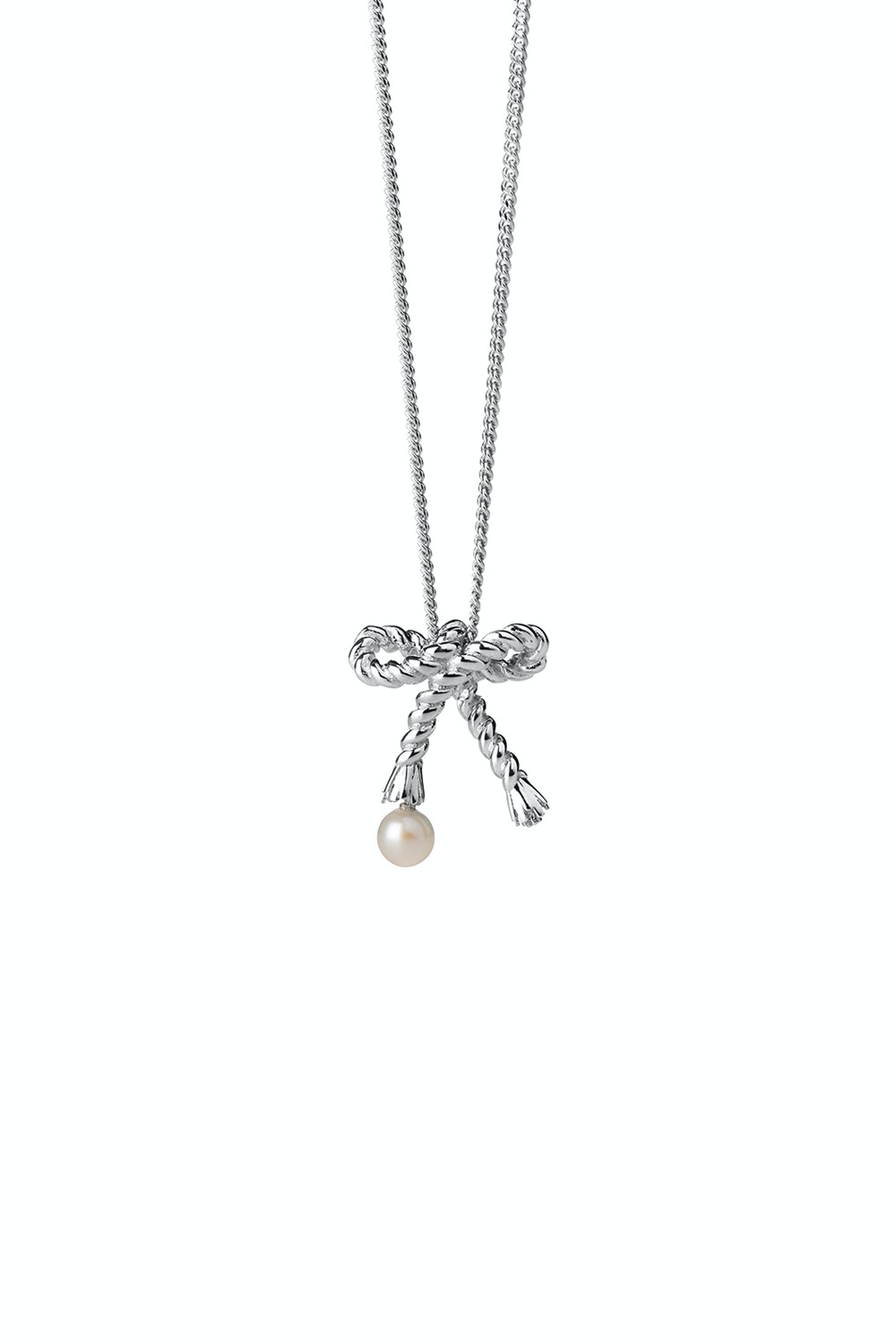 Karen Walker Pearl Love Knot Necklace | 45cm | Sterling Silver