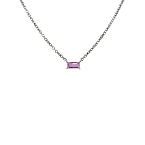 9k Pink Sapphire Necklace