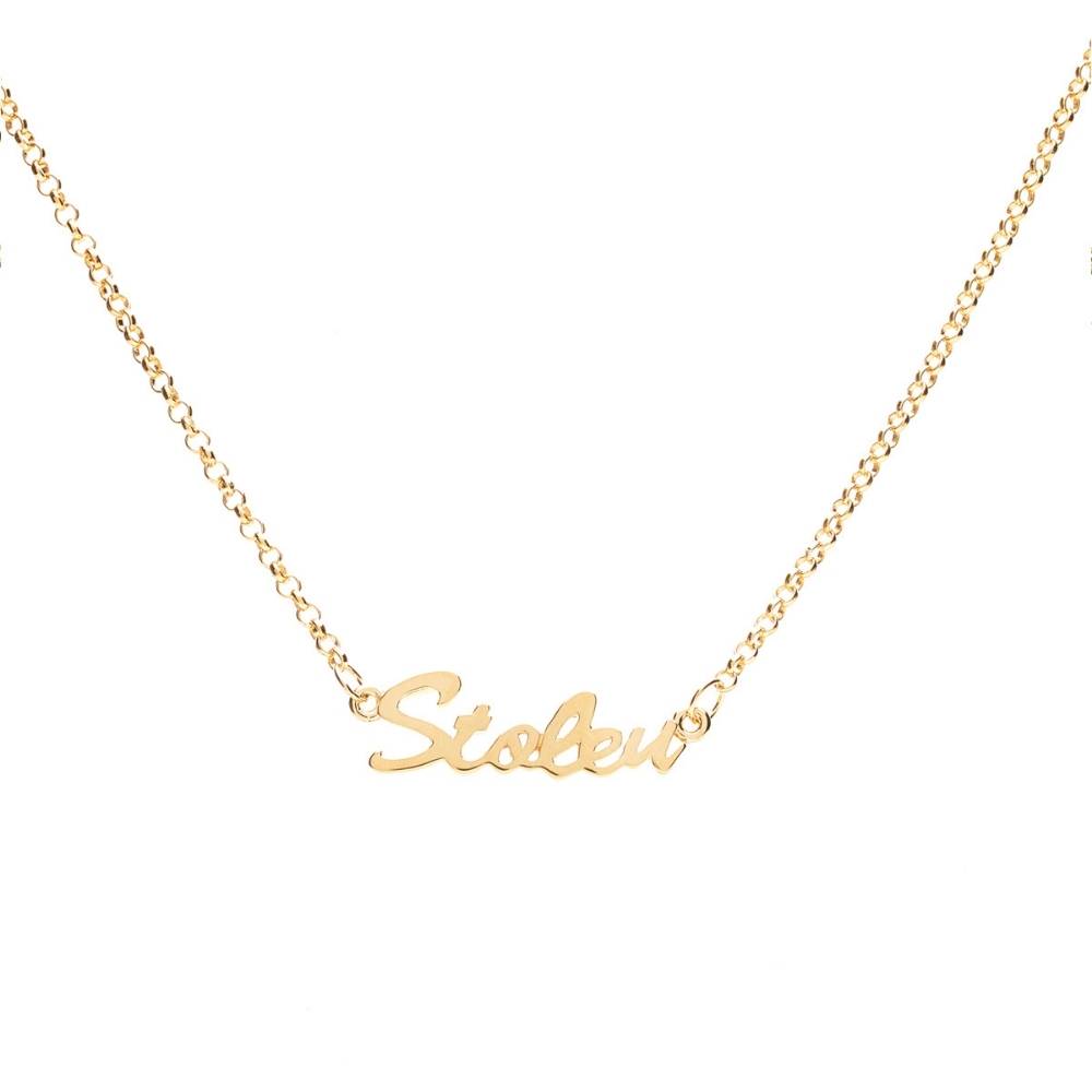 Stolen Girlfriends Club Stolen Script Necklace - Gold Plated