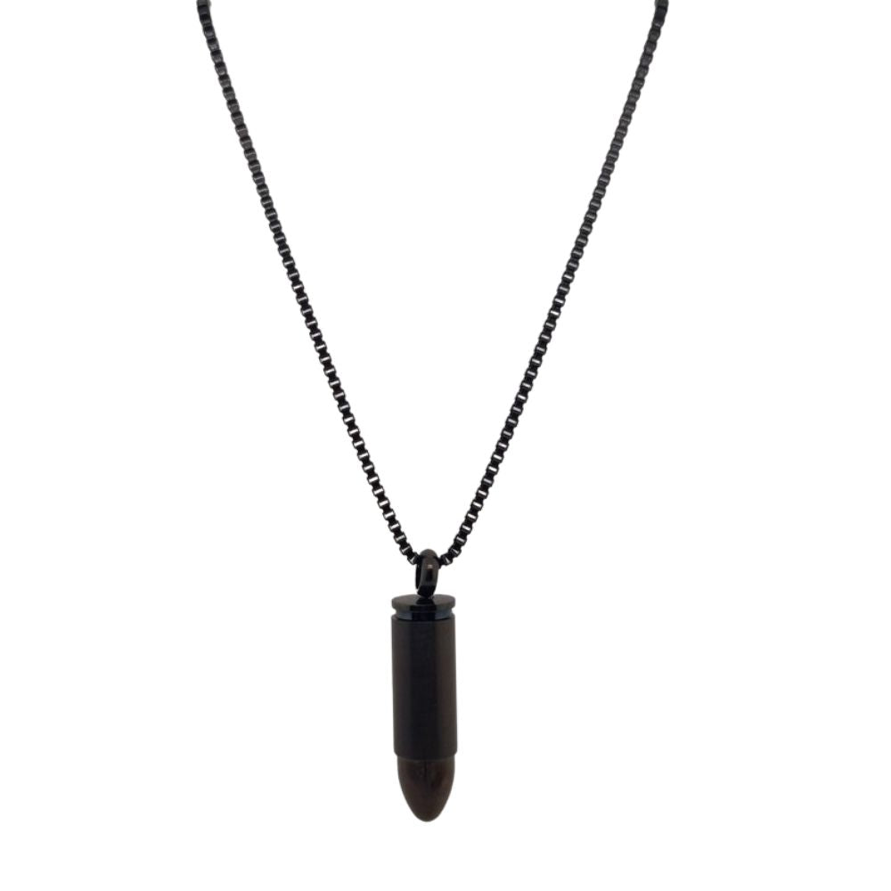 Revolution Black Stainless Steel Bullet on 50cm Box Chain