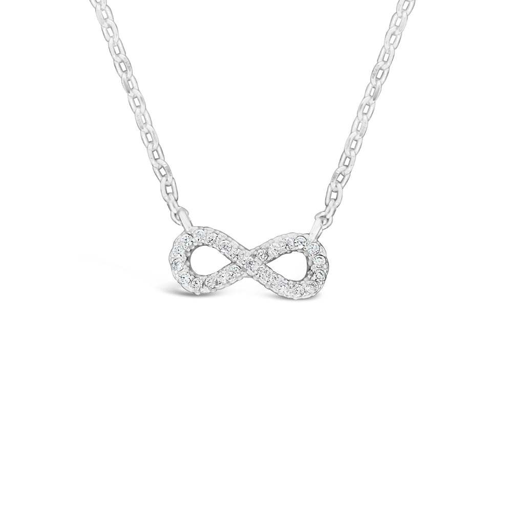 Grace 'Balance' Infinity Necklace | Silver CZ RH