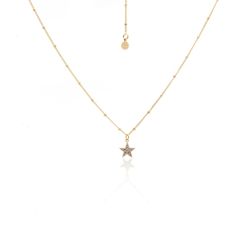 Silk&Steel Lumiere Yellow Gold Plated CZ Star Necklace