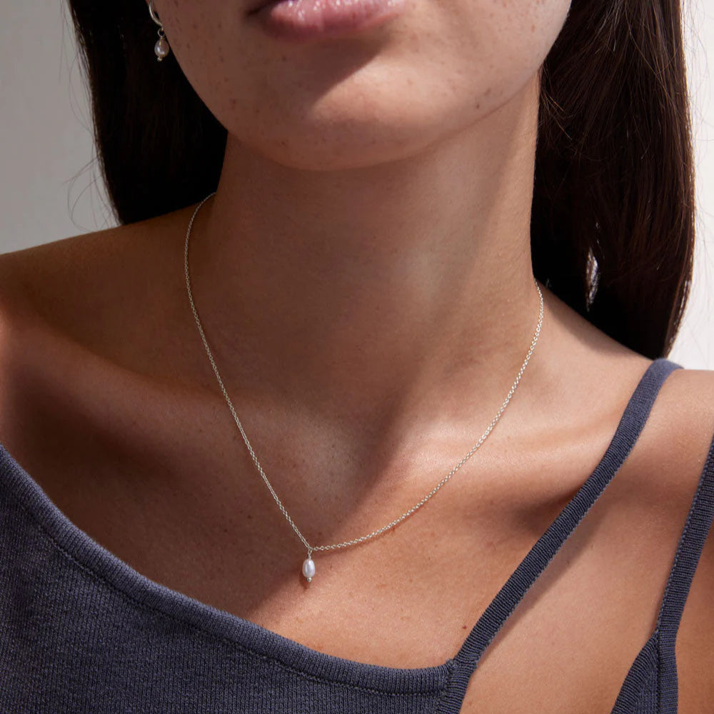 KA Classic Pearl Stg Silver Necklace