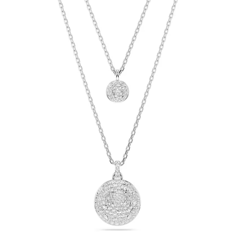 Swarovski Sublima Layered Pendant | Rhodium Plated