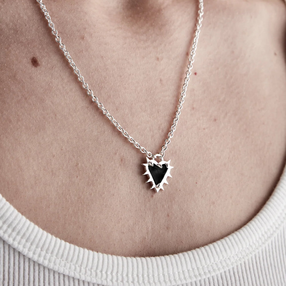 SGC Talon Heart Blk Onyx Necklace