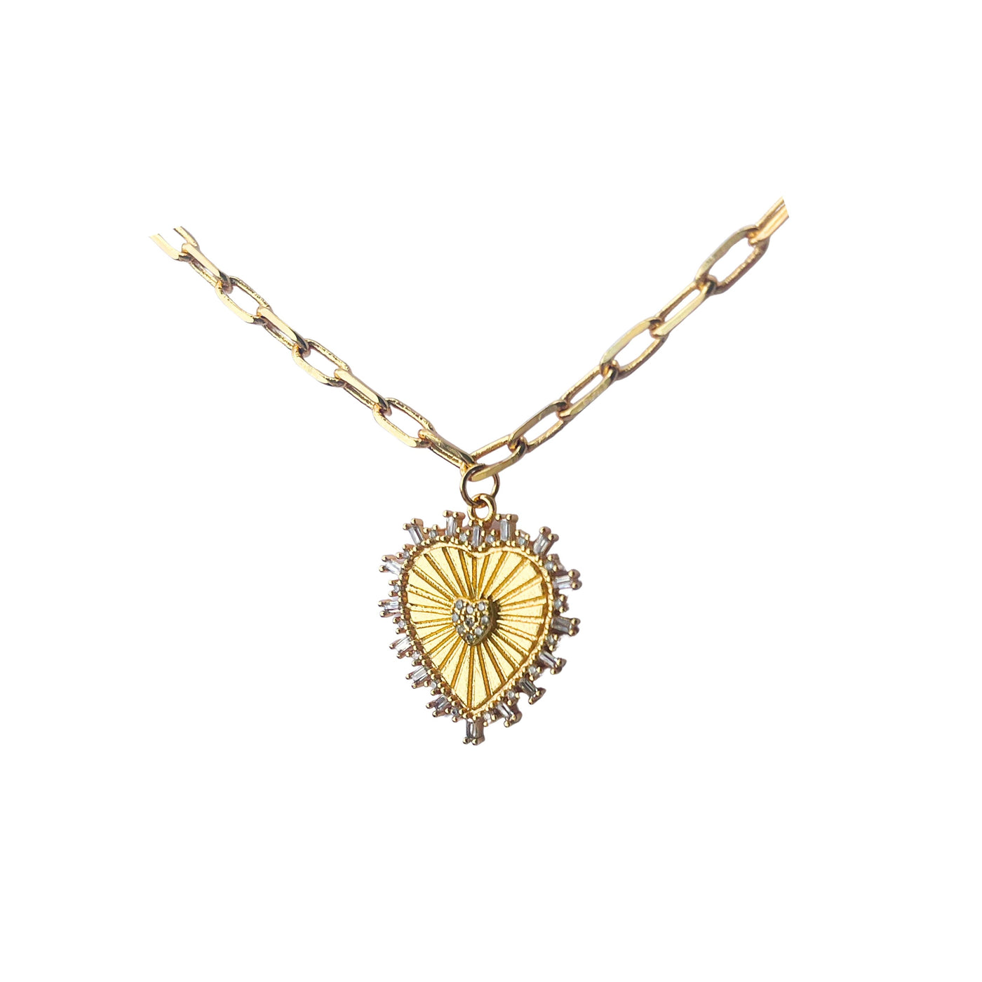 Lindi Kingi Gold Hearts Desire Paperclip Necklace