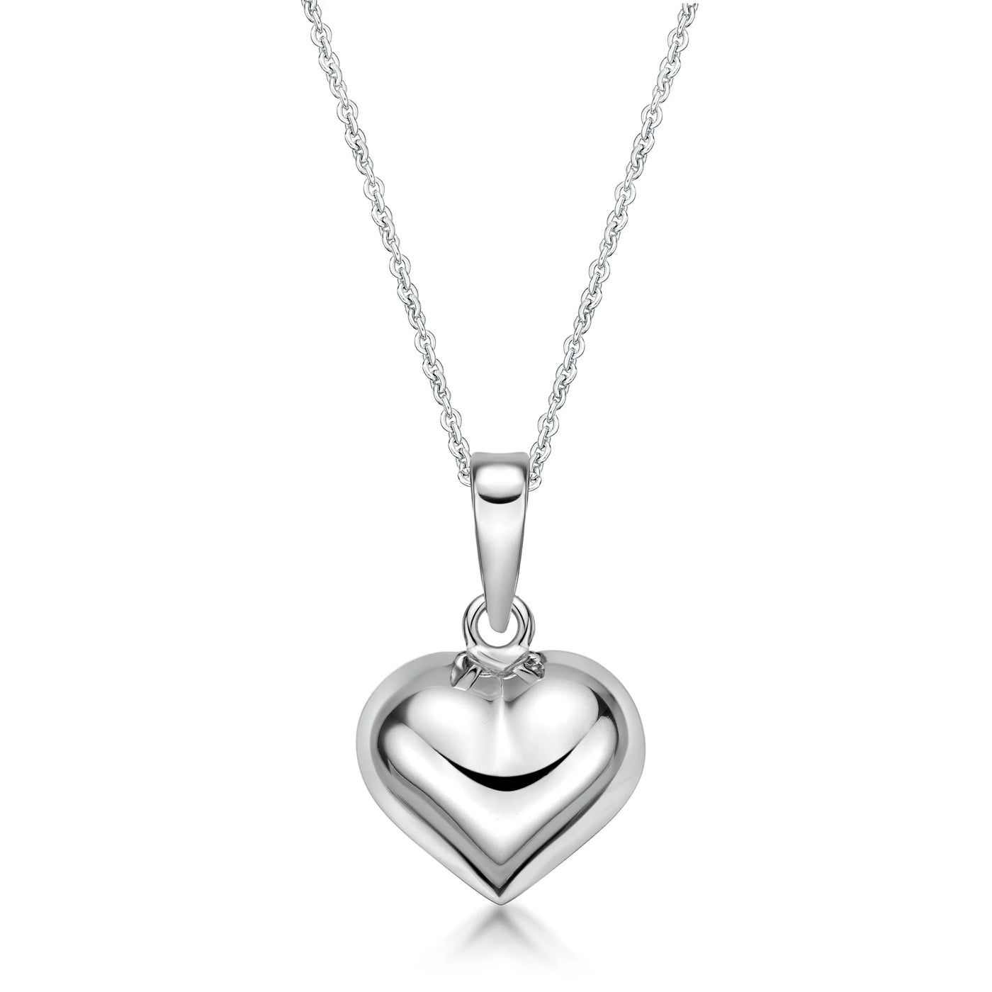 Celesti Silver Puff Heart Necklace