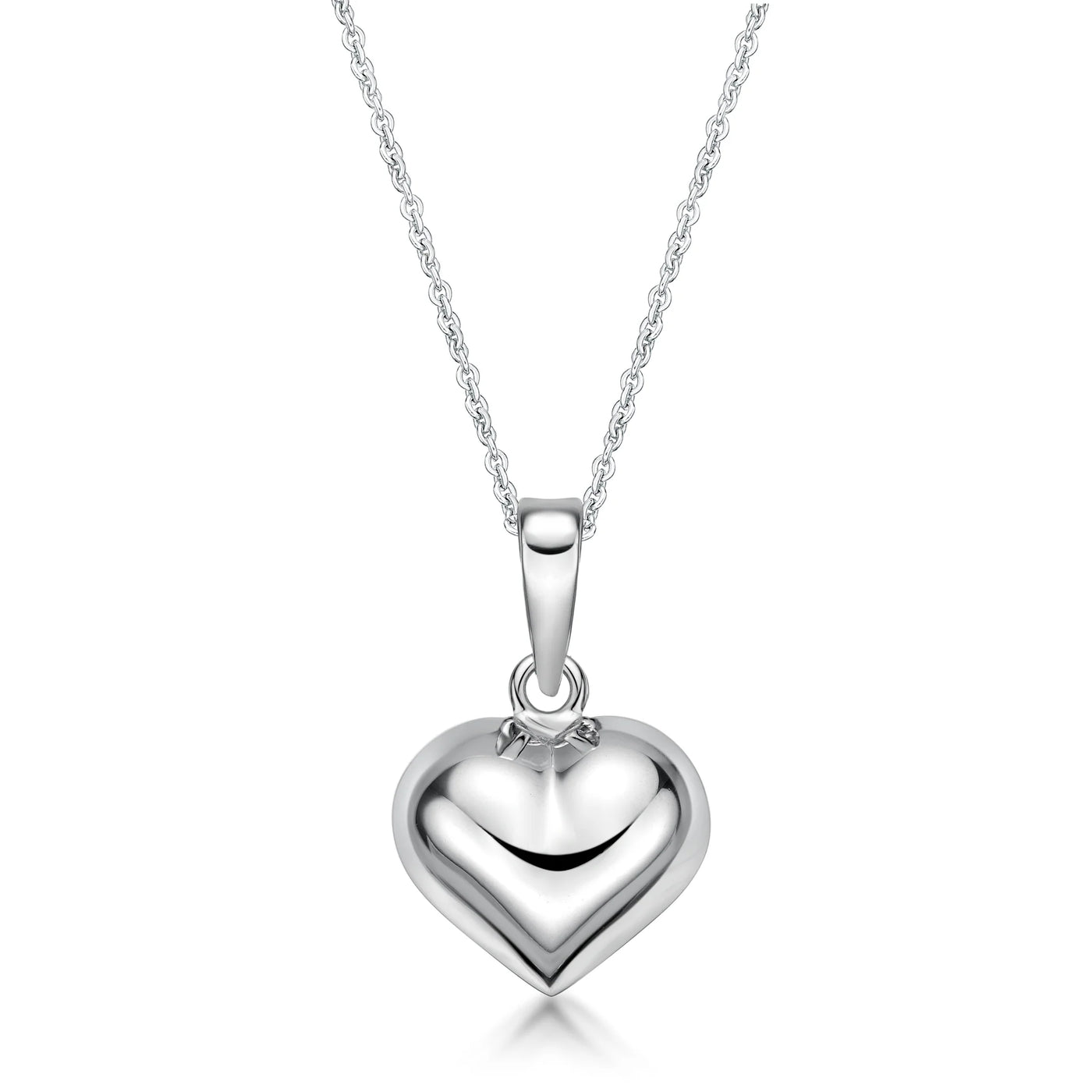 Celesti 'Kindle' Puff Heart Necklace | Silver