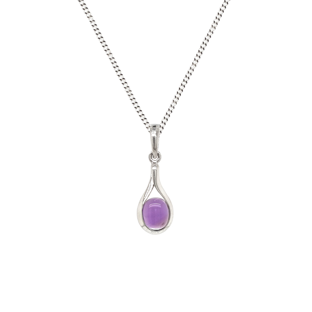 Luna 'Autonoe' Twist Necklace | Silver | Amethyst | 45cm