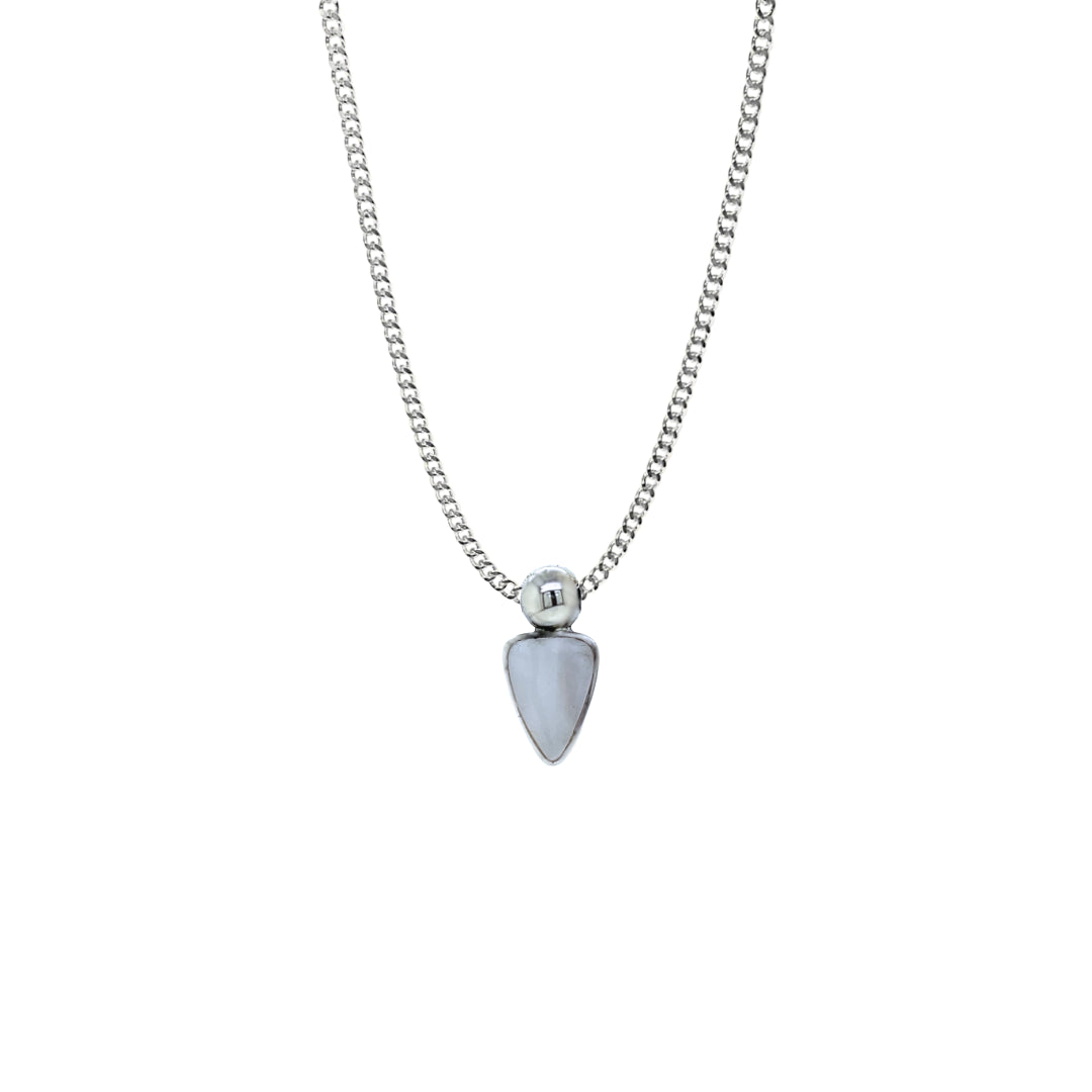 Luna 'Taygete' Arrow Pendant | Sterling | MOP | 45cm