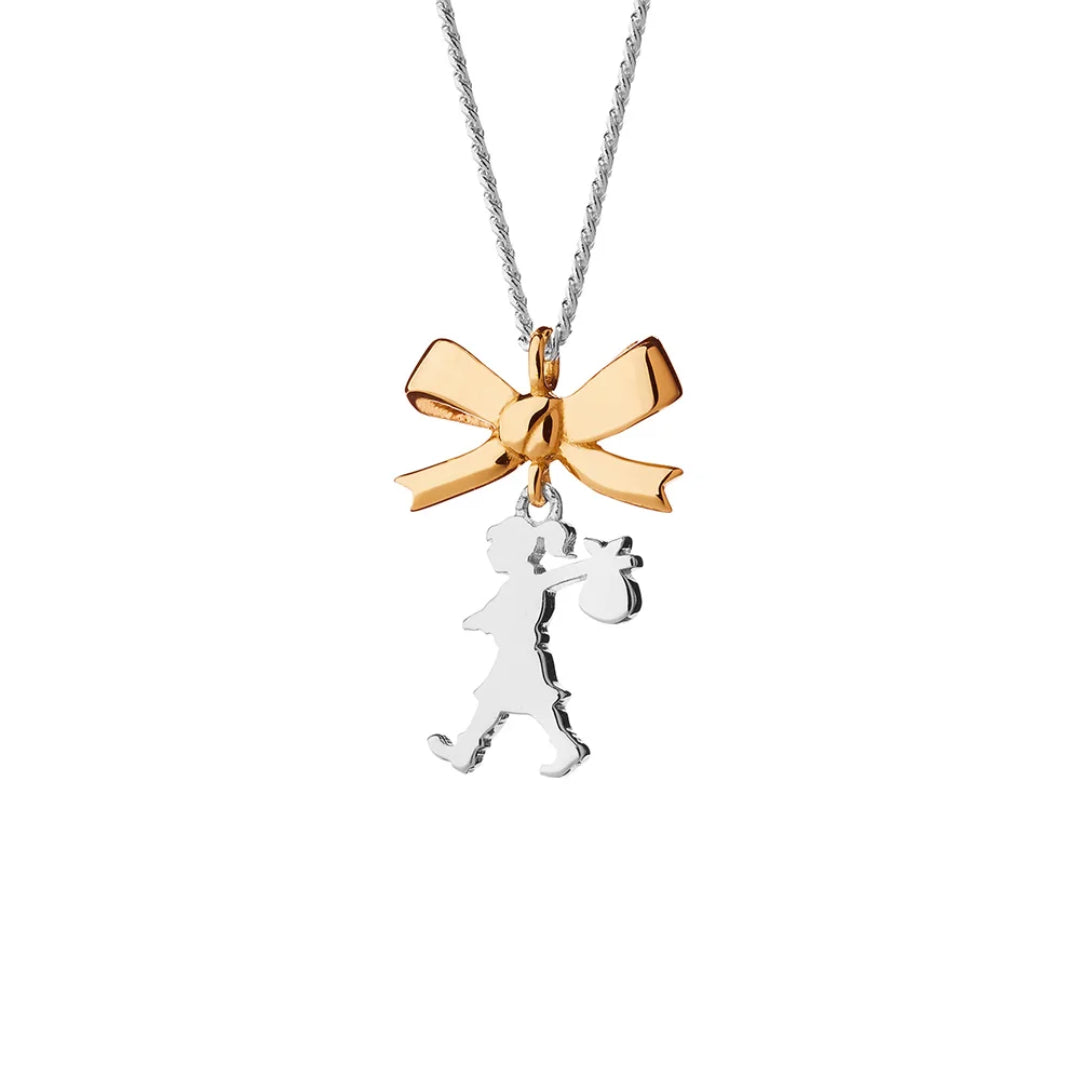 Karen Walker | Mini Girl with Bow | 45cm Silver and Yellow Gold | Necklace