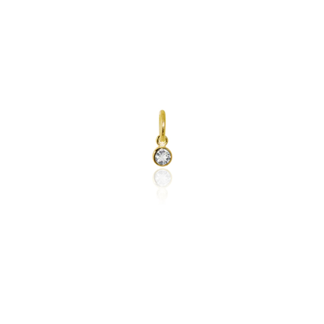 Evolve | April | Sterling | Gold Plated | White Topaz | Pendant Charm