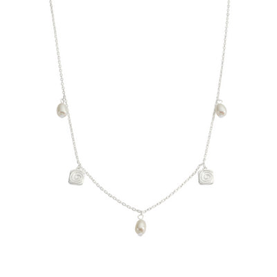 Kirstin Ash | Velvet Swirl | Silver | Fresh Water Pearl | Necklace