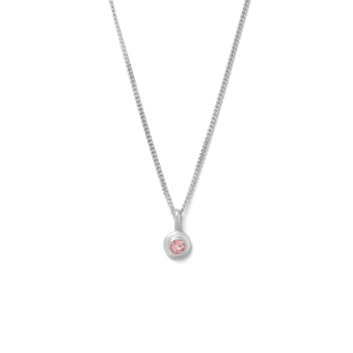 Kirstin Ash | Pink Tourmaline | October | Birth Stone | Silver | Necklace