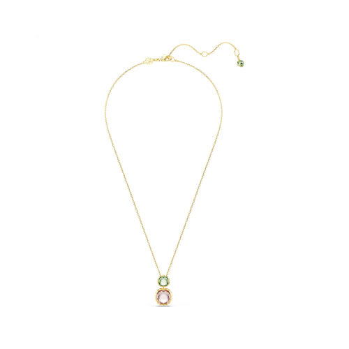 Swarovski | Chroma | Cushion Cut | Multi Colored Pendant | Gold | Necklace