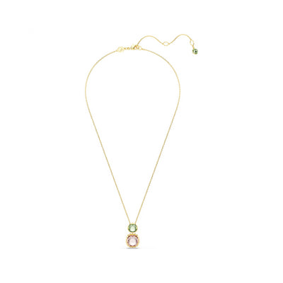 Swarovski | Chroma | Cushion Cut | Multi Colored Pendant | Gold | Necklace