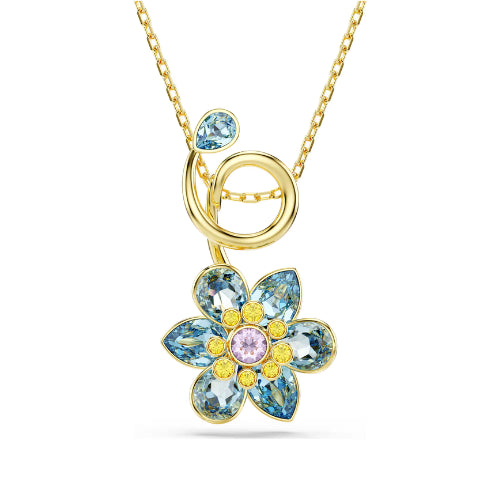 Swarovski | Idyllia | Mixed Cuts | Multi Colour Crystals | Gold | Flower Necklace