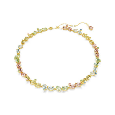 Swarovski | Gema | Mixed Cut | Multi Coloured Crystals | Gold | Tennis | Necklace