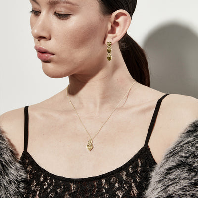 Stolen Girlfriend Club | Heavy Metal Heart | Love Chain | Gold Plated | Pendant Necklace | 46+4cm