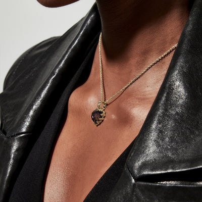 Stolen Girlfriend Club | Love Claw | Moodstone | Gold Plated | Necklace | 44+4cm
