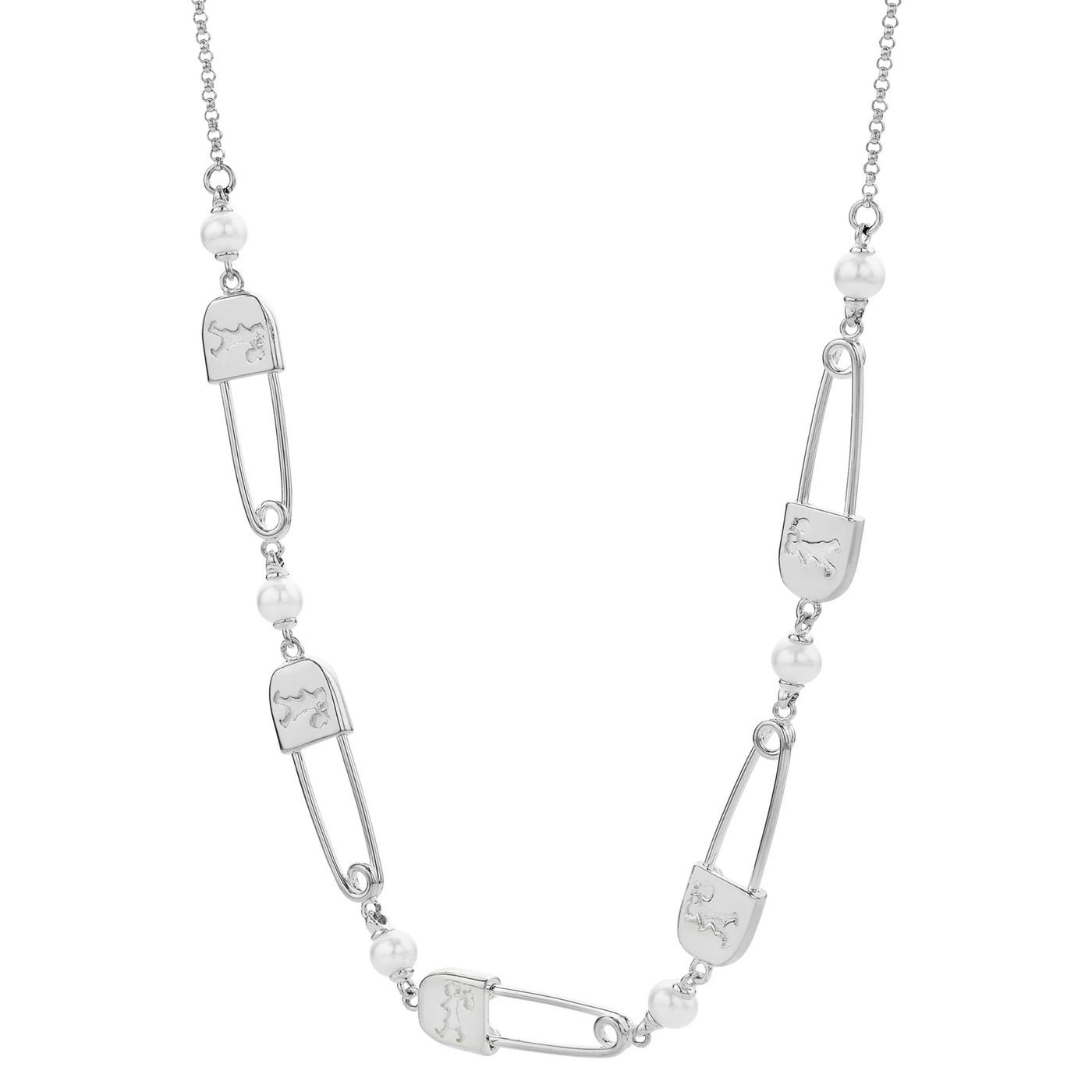 Karen Walker | Runaway | Saftey Pin | Fresh Water Pearl Chain Necklace | 40+5cm