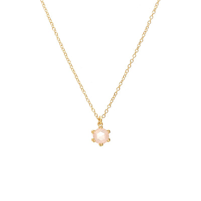 Silk & Steel Harmony Necklace Rose Quartz + Gold