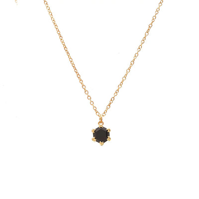 Silk & Steel Harmony Necklace Black Spinel + Gold