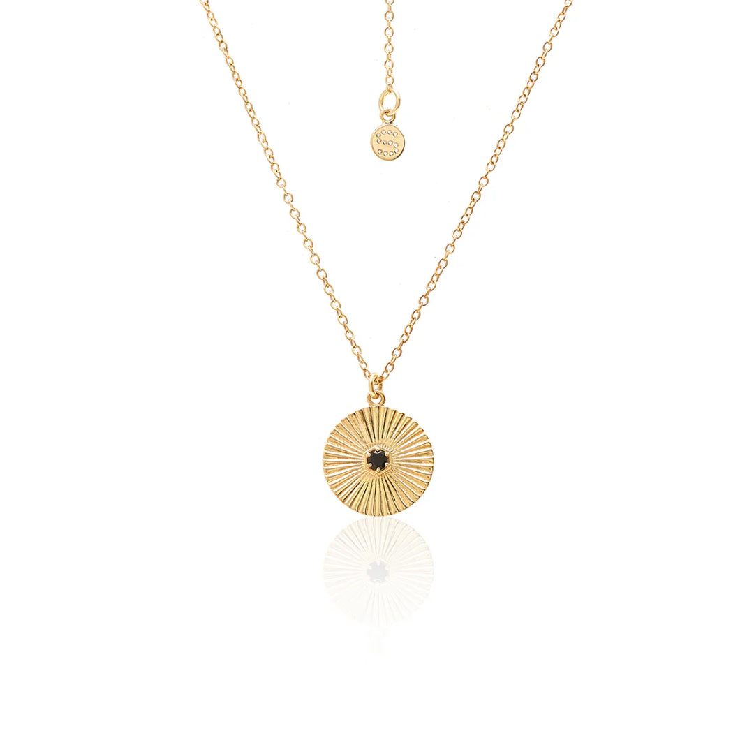 Silk & Steel | Solace Black Spinel Disc | Stg YG Plated