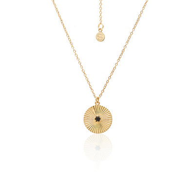 Silk & Steel | Solace Black Spinel Disc | Stg YG Plated
