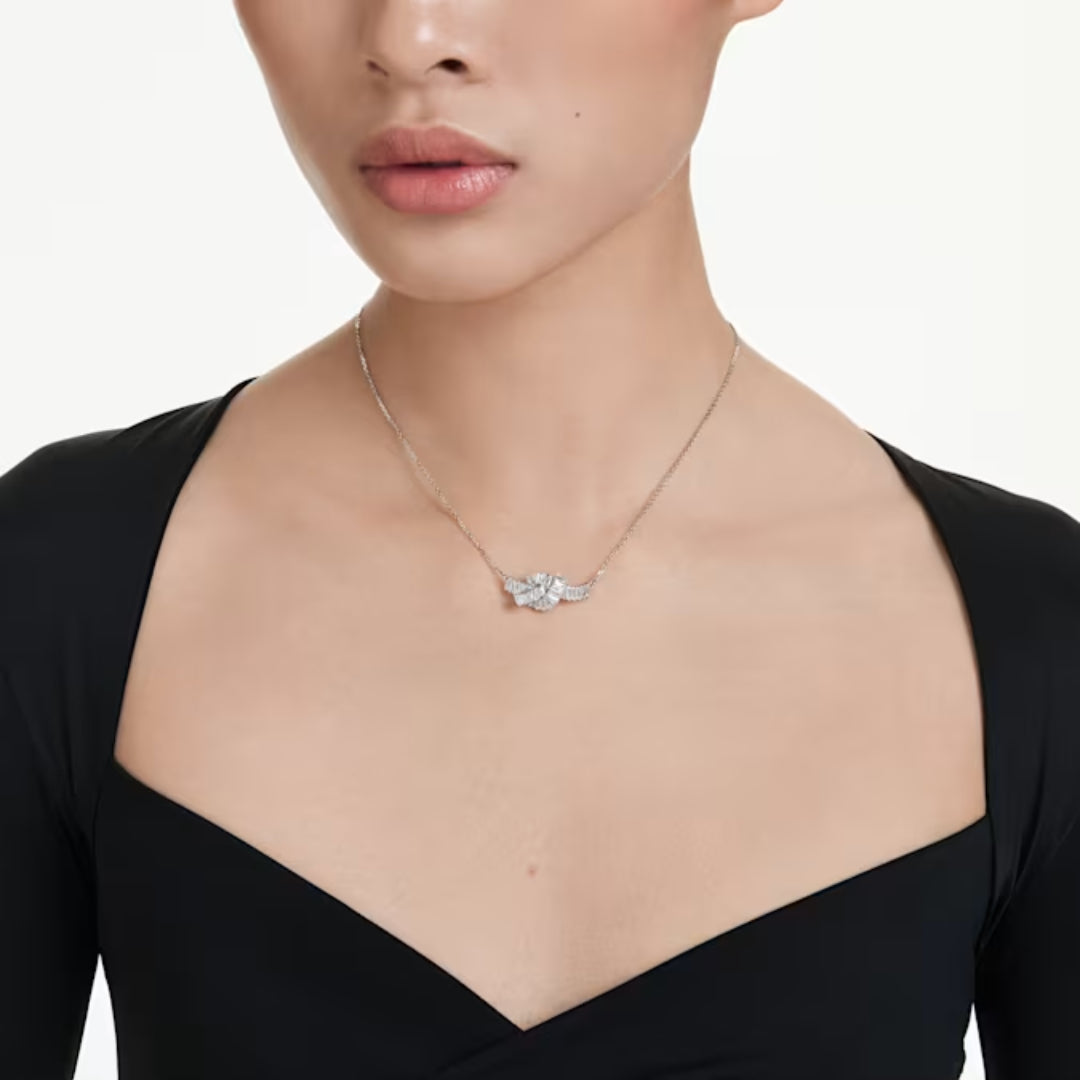 Swarovski Matrix Pendant | Rhodium Plated