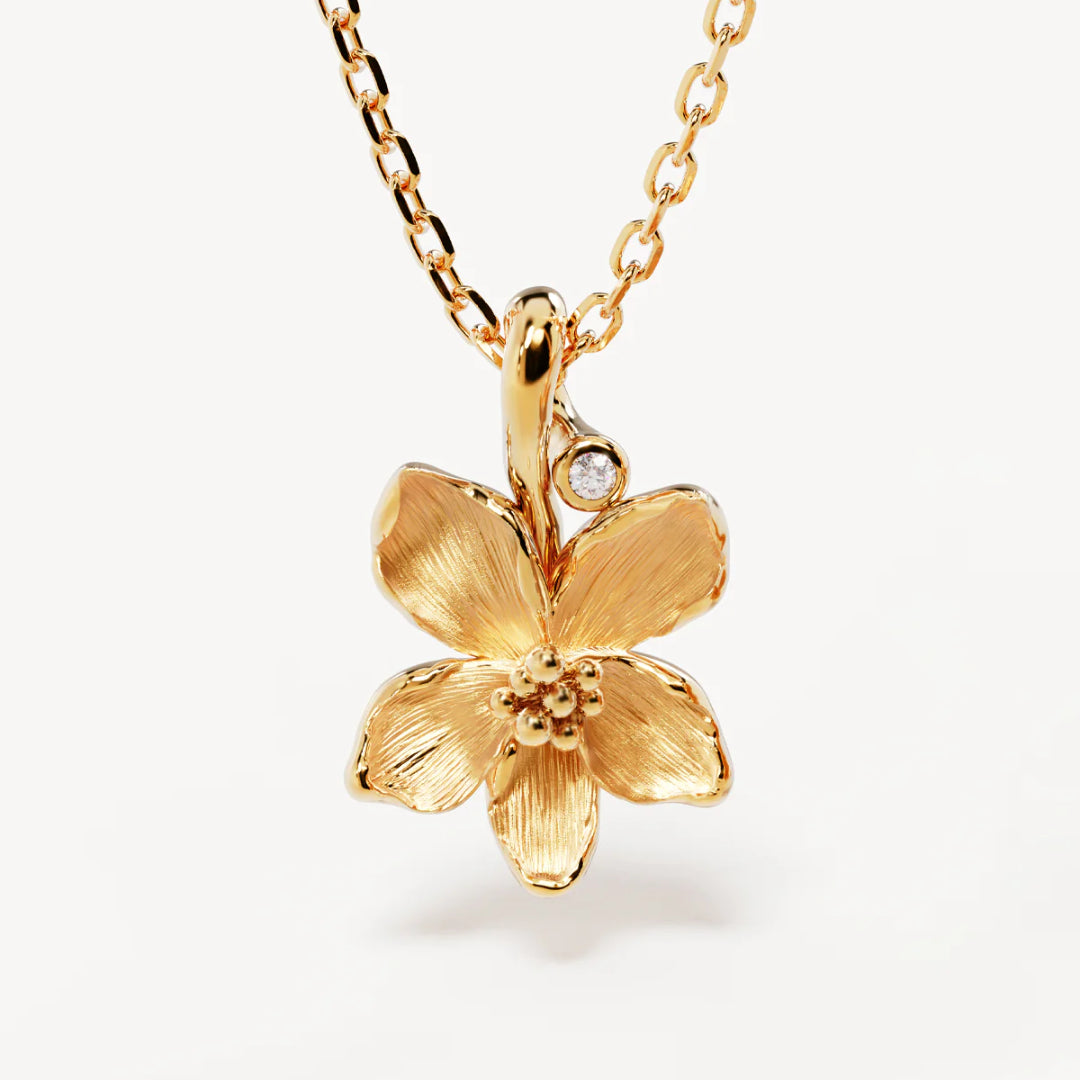 By Charlotte Violet February Birth Flower Necklace | 18K Vermeil