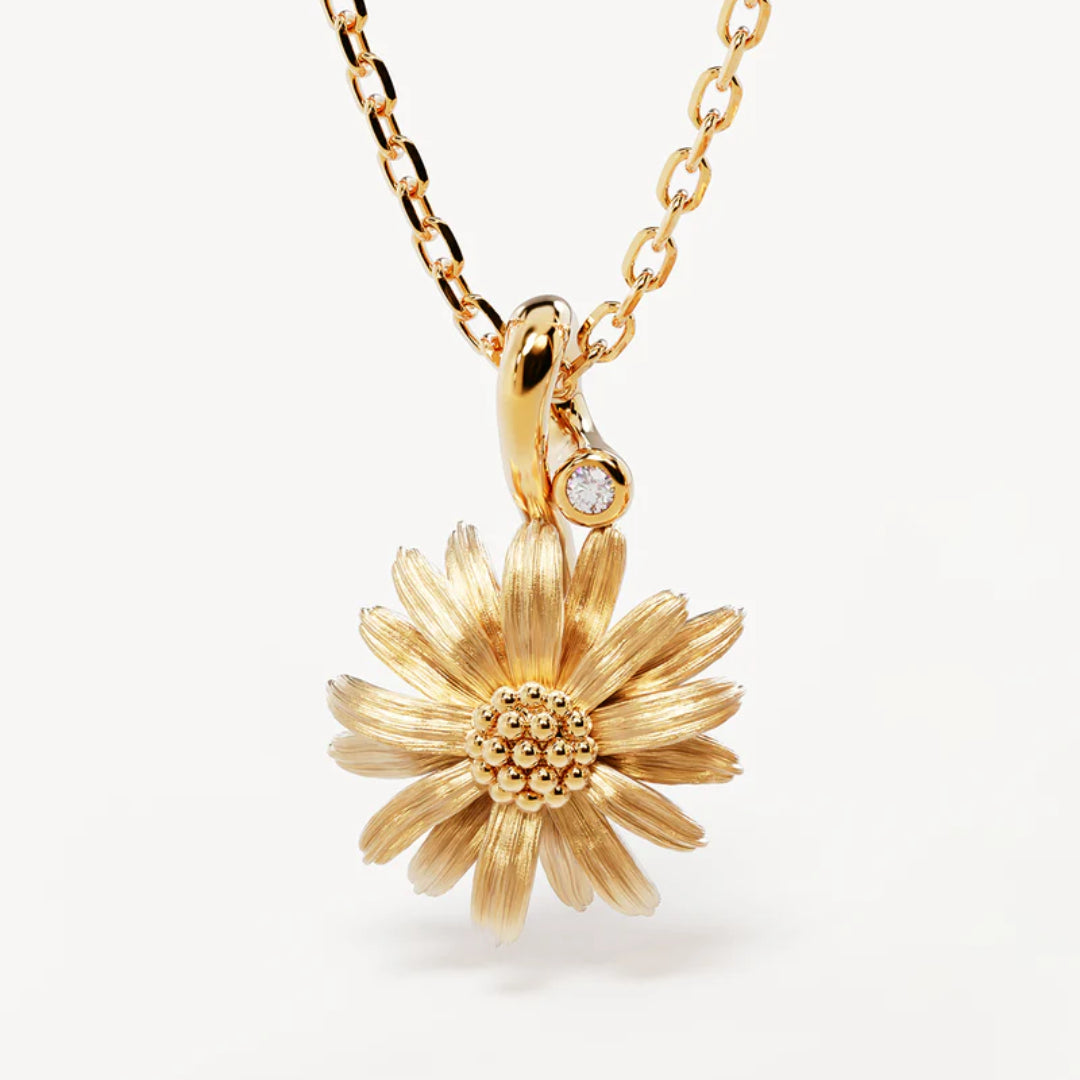 By Charlotte Daisy April Birth Flower Necklace | 18K Vermeil