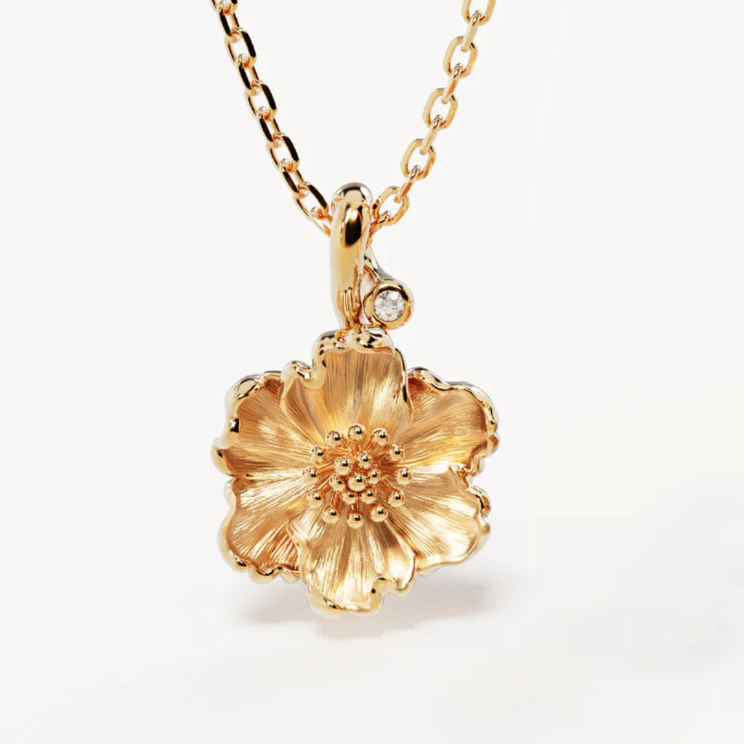 By Charlotte Poppy August Birth Flower Necklace | 18K Vermeil