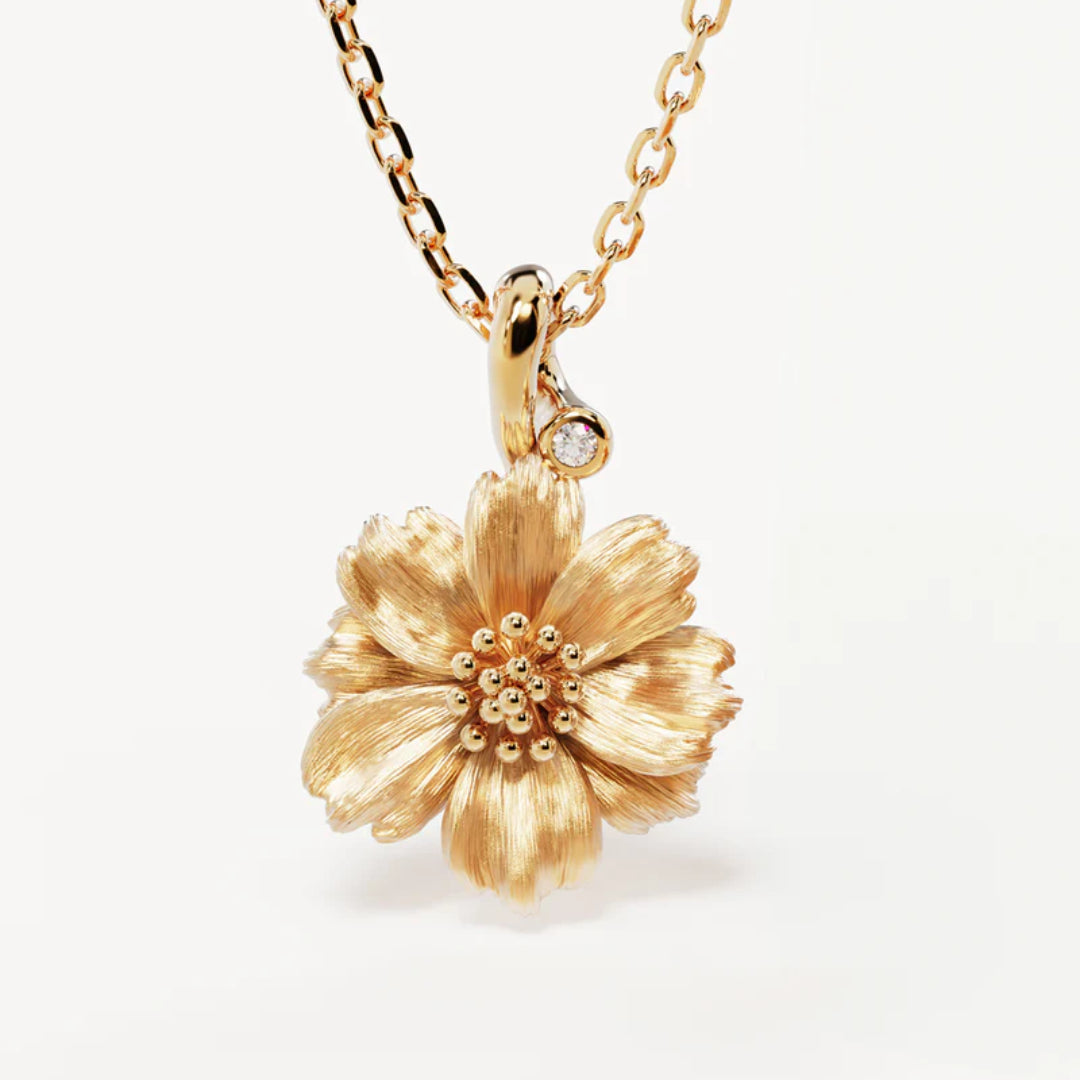 By Charlotte Cosmos October Birth Flower Necklace | 18K Vermeil