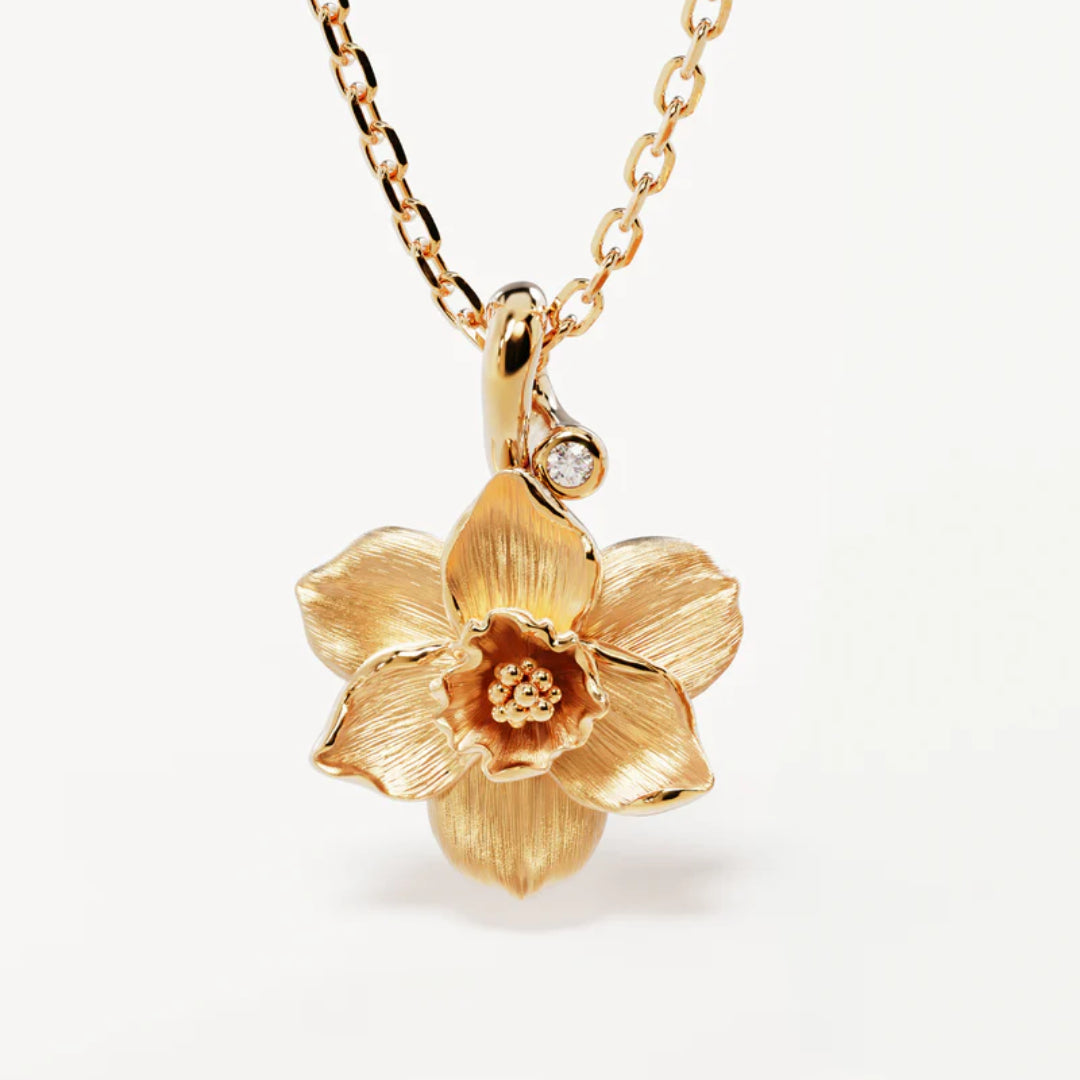 By Charlotte Narcissus December Birth Flower Necklace | 18K Vermeil